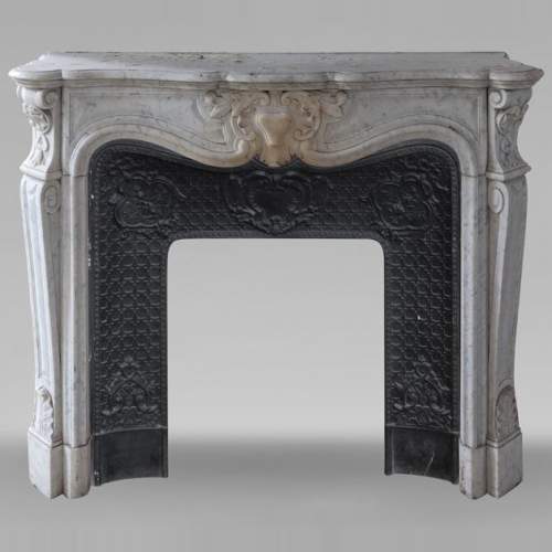 Louis XV style mantel in Carrara marble