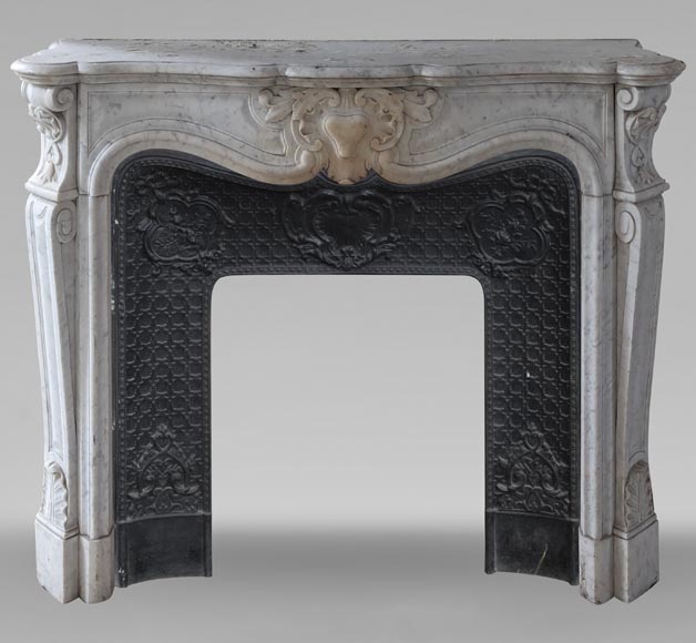 Louis XV style mantel in Carrara marble Louis XV style mantel in Carrara marble-0