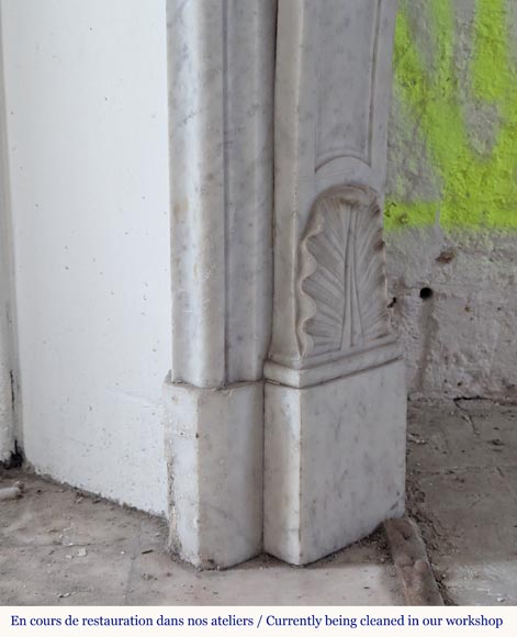 Louis XV style mantel in Carrara marble Louis XV style mantel in Carrara marble-7