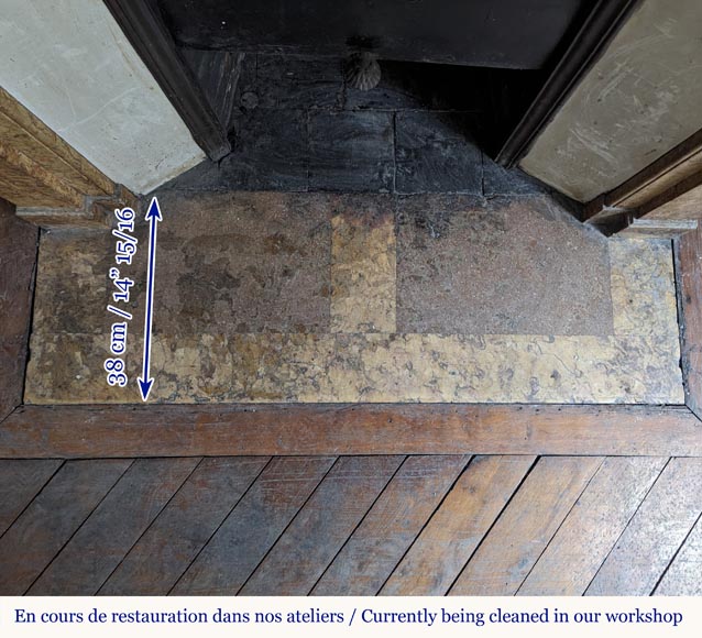 Napoleon III style mantel with modillion in Brocatelle marble Napoleon III style mantel with modillion in Brocatelle marble-8