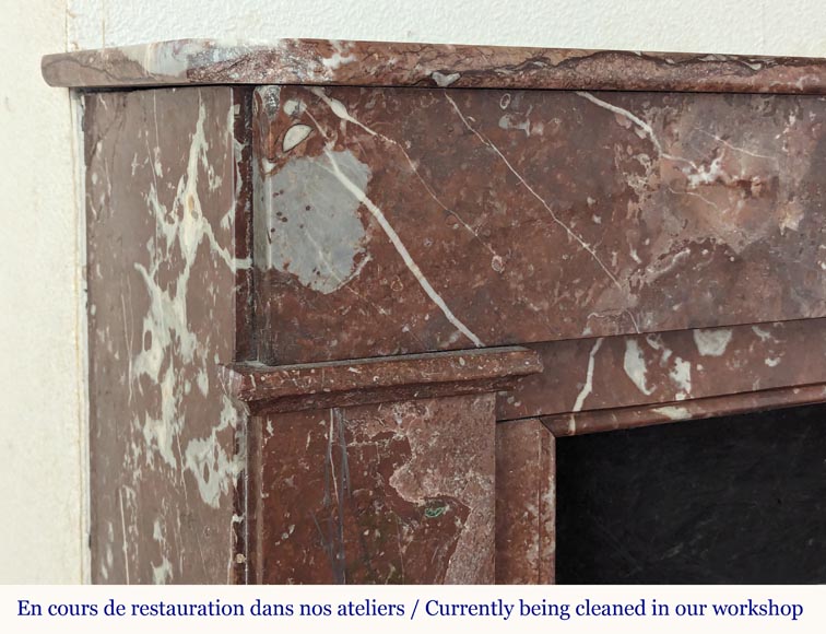 Louis XVI style mantel in Rouge du Nord marble Louis XVI style mantel in Rouge du Nord marble-3