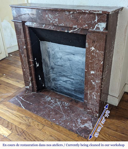 Louis XVI style mantel in Rouge du Nord marble Louis XVI style mantel in Rouge du Nord marble-5