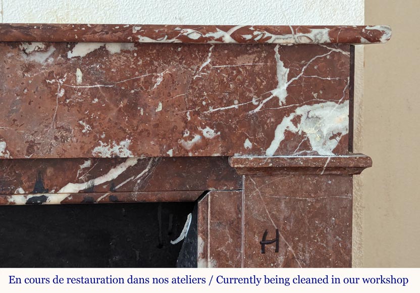 Louis XVI style mantel in Rouge du Nord marble Louis XVI style mantel in Rouge du Nord marble-6