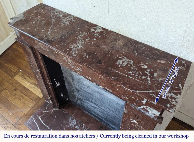 Louis XVI style mantel in Rouge du Nord marble Louis XVI style mantel in Rouge du Nord marble-9