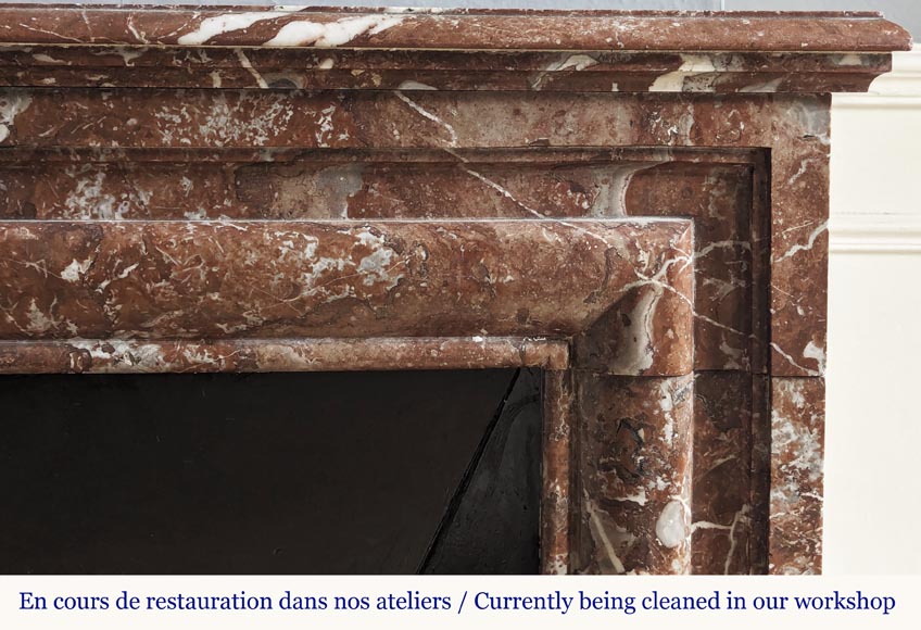 Louis XIV style fireplace in Rouge du Nord marble Louis XIV style fireplace in Rouge du Nord marble-6