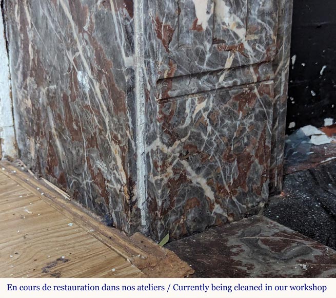 Louis XVI style mantel in Royal Red marble Louis XVI style mantel in Royal Red marble-5