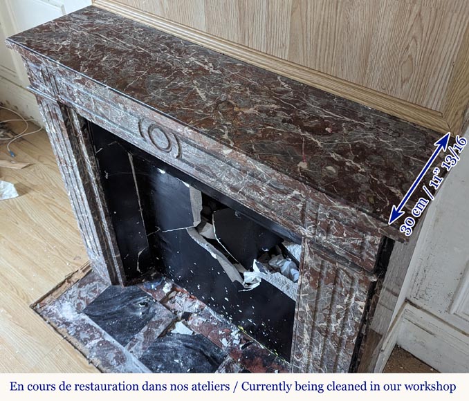 Louis XVI style mantel in Royal Red marble Louis XVI style mantel in Royal Red marble-9