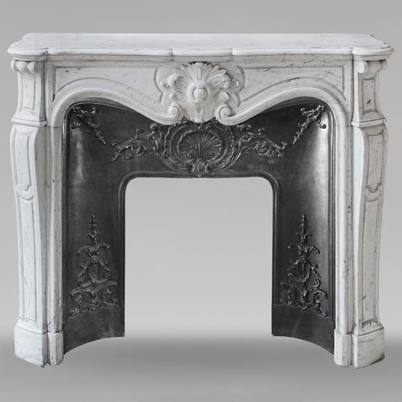 Louis XV style mantel in Carrara marble Louis XV style mantel in Carrara marble-0