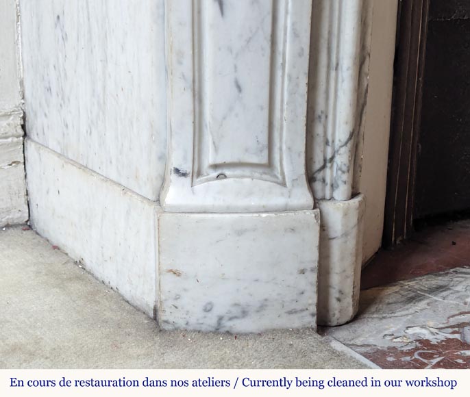 Louis XV style mantel in Carrara marble Louis XV style mantel in Carrara marble-4