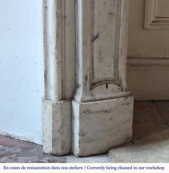 Louis XV style mantel in Carrara marble Louis XV style mantel in Carrara marble-7