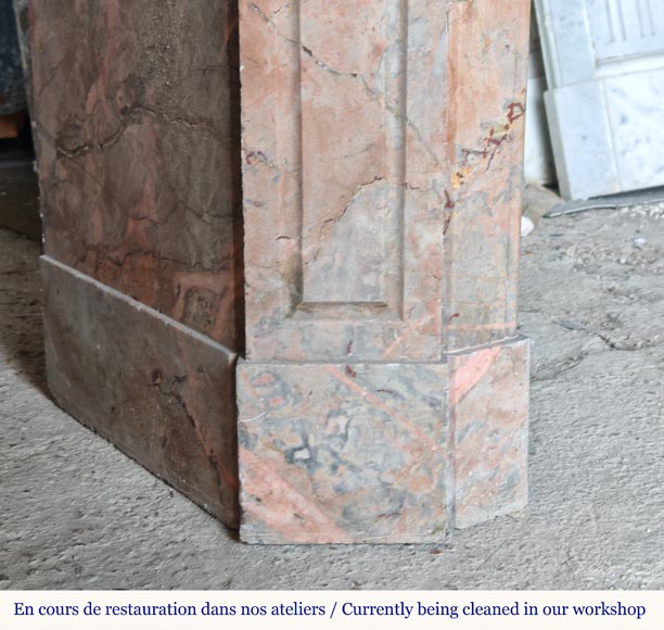 Louis XV style Pompadour mantel in Enjugerais marble Louis XV style Pompadour mantel in Enjugerais marble-4