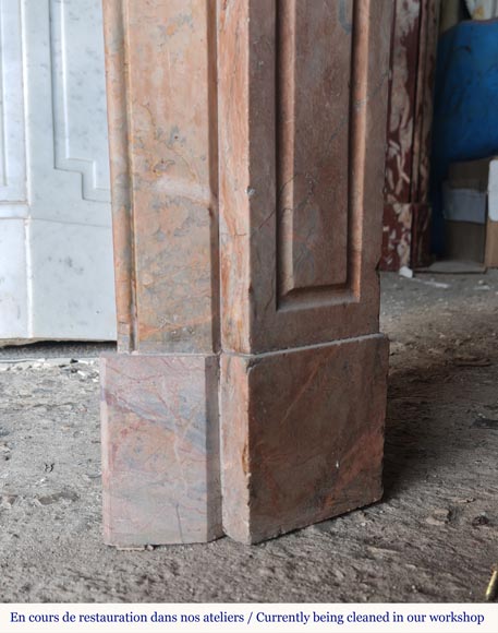 Louis XV style Pompadour mantel in Enjugerais marble Louis XV style Pompadour mantel in Enjugerais marble-7