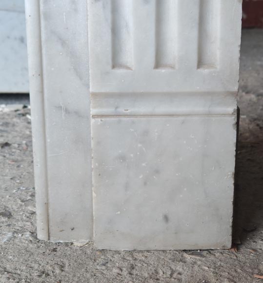 Louis XVI style molded Carrara marble mantel Louis XVI style molded Carrara marble mantel-7