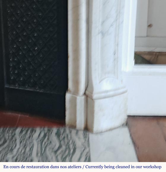 Louis XV style Carrara marble mantel with palmette motif Louis XV style Carrara marble mantel with palmette motif-7