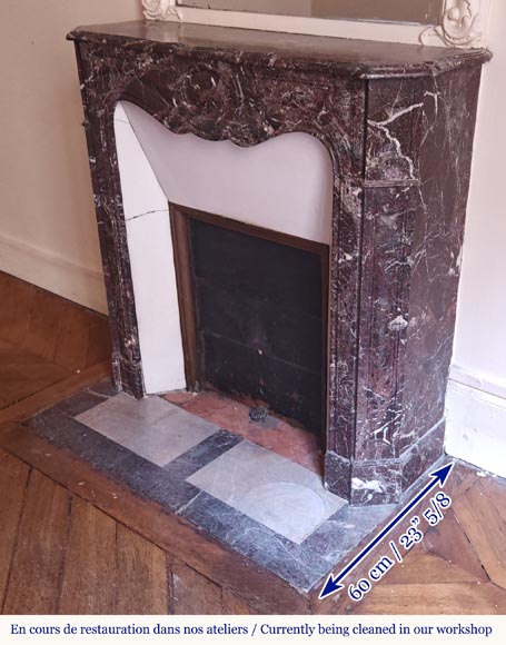 Louis XV style Pompadour mantel in Levanto marble-5