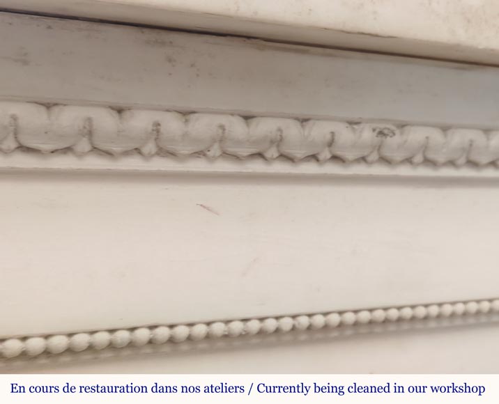 Cheminée de style Louis XVI en marbre demi statuaire Cheminée de style Louis XVI en marbre demi statuaire-2