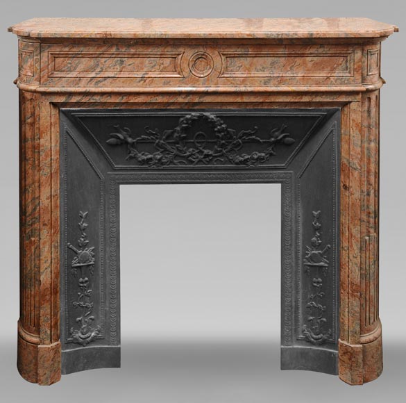 Louis XVI style mantel with rounded corners in Enjugerais marble Louis XVI style mantel with rounded corners in Enjugerais marble-0