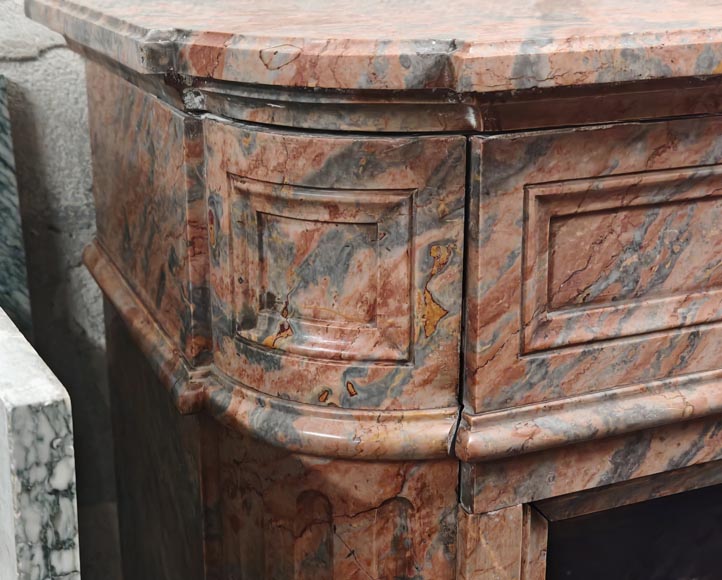 Louis XVI style mantel with rounded corners in Enjugerais marble Louis XVI style mantel with rounded corners in Enjugerais marble-3