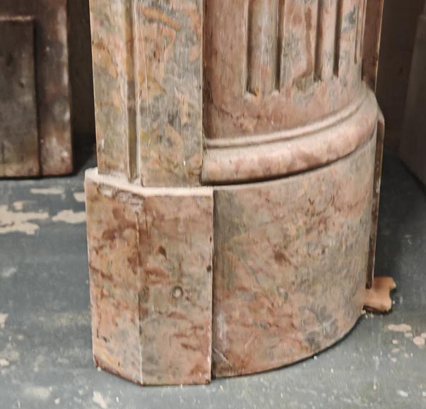 Louis XVI style mantel with rounded corners in Enjugerais marble Louis XVI style mantel with rounded corners in Enjugerais marble-7