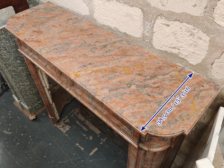 Louis XVI style mantel with rounded corners in Enjugerais marble Louis XVI style mantel with rounded corners in Enjugerais marble-8