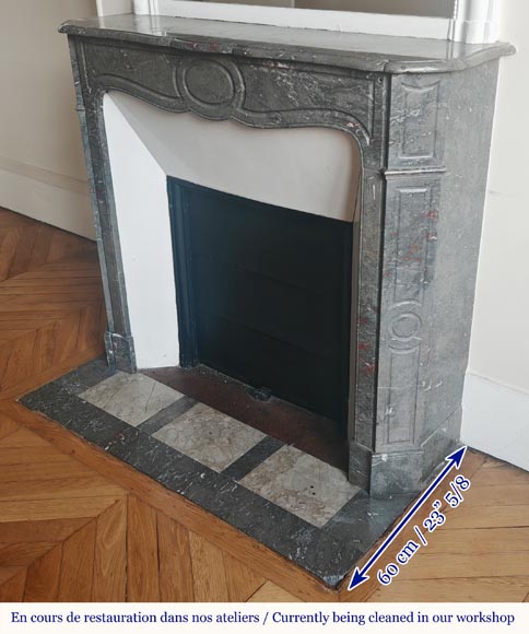 Louis XV style pompadour mantel carved in Bois Jourdan marble Louis XV style pompadour mantel carved in Bois Jourdan marble-5
