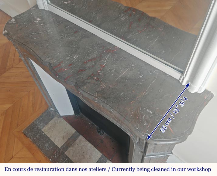 Louis XV style pompadour mantel carved in Bois Jourdan marble Louis XV style pompadour mantel carved in Bois Jourdan marble-9