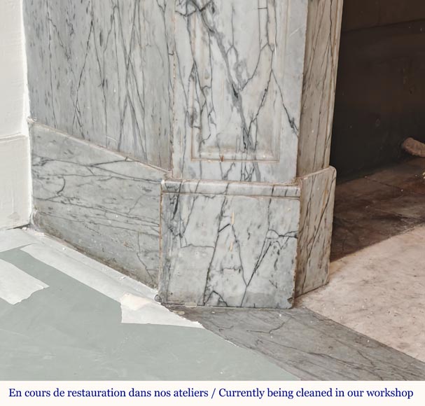 Louis XV style Pompadour flat mantel in Blue Fleuri marble Louis XV style Pompadour flat mantel in Blue Fleuri marble-4