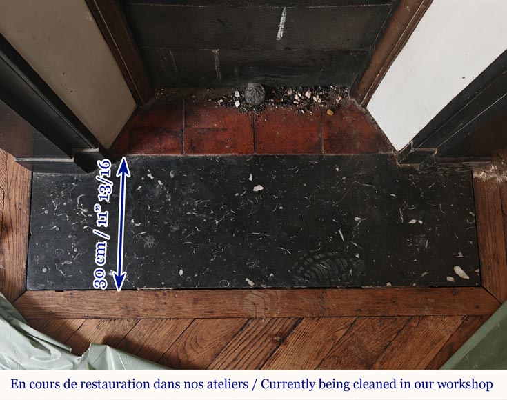 Napoleon III style mantel with modillion carved in black marble Napoleon III style mantel with modillion carved in black marble-8