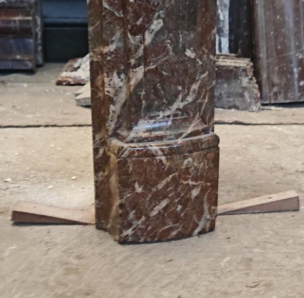 Louis XV style mantel in Rouge Royal marble with asymmetrical shell motif Louis XV style mantel in Rouge Royal marble with asymmetrical shell motif-9
