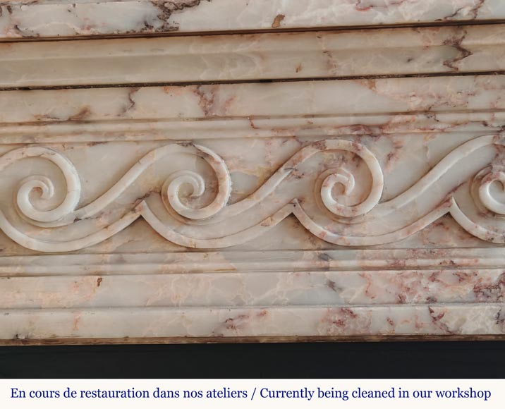 Louis XVI style mantel decorated with a Greek frieze carved in onyx Louis XVI style mantel decorated with a Greek frieze carved in onyx-3
