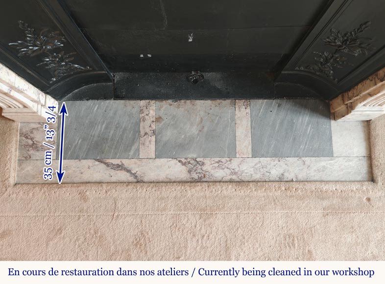 Louis XVI style mantel decorated with a Greek frieze carved in onyx Louis XVI style mantel decorated with a Greek frieze carved in onyx-10