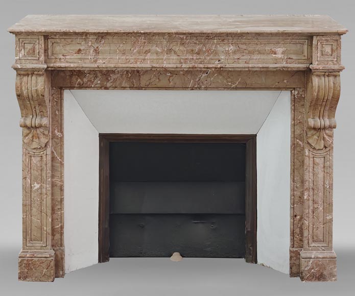 Napoleon III style mantel with Brocatelle marble modillions Napoleon III style mantel with Brocatelle marble modillions-0