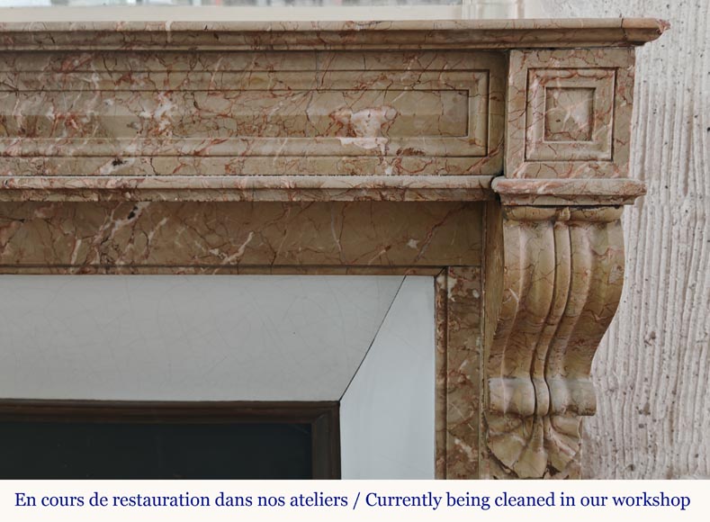 Napoleon III style mantel with Brocatelle marble modillions Napoleon III style mantel with Brocatelle marble modillions-5