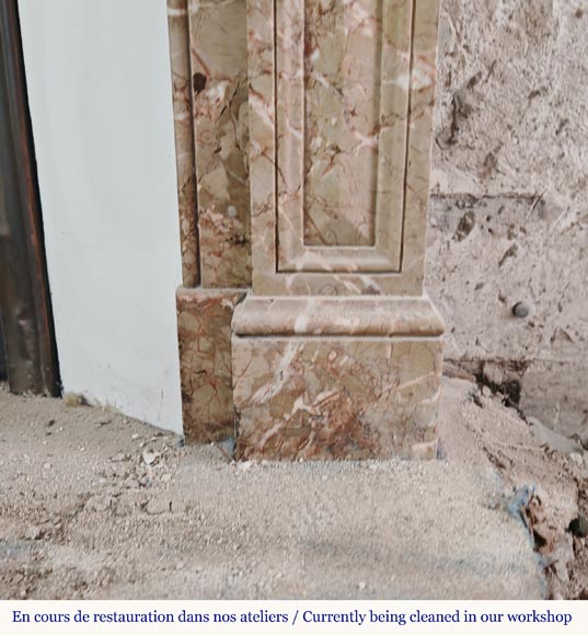 Napoleon III style mantel with Brocatelle marble modillions Napoleon III style mantel with Brocatelle marble modillions-6