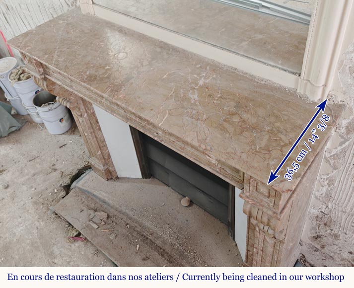 Napoleon III style mantel with Brocatelle marble modillions Napoleon III style mantel with Brocatelle marble modillions-7