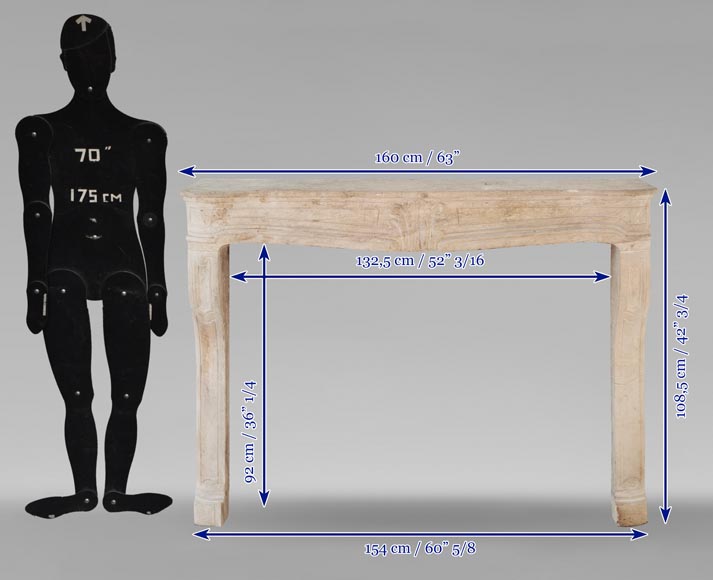 Louis XV period Burgundian mantel carved in stone with palmette motif-11