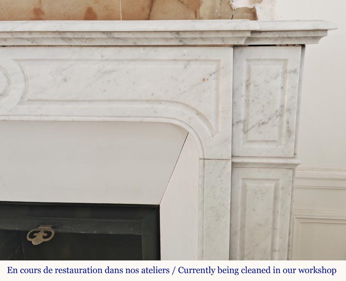 Carved Carrara marble mantel in the Louis XV style Carved Carrara marble mantel in the Louis XV style-6