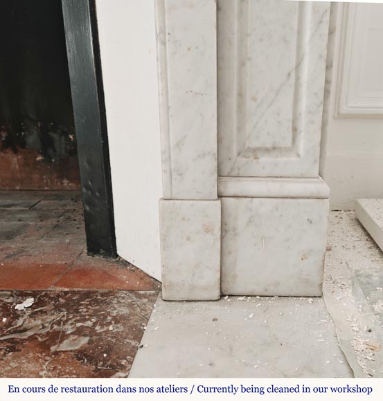 Carved Carrara marble mantel in the Louis XV style Carved Carrara marble mantel in the Louis XV style-7