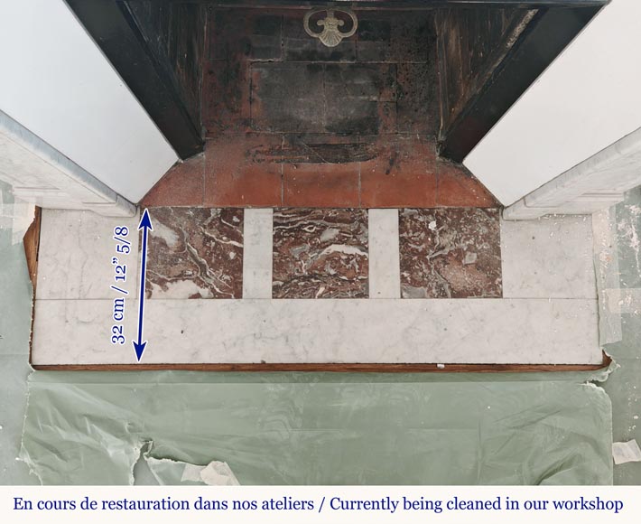 Carved Carrara marble mantel in the Louis XV style Carved Carrara marble mantel in the Louis XV style-8