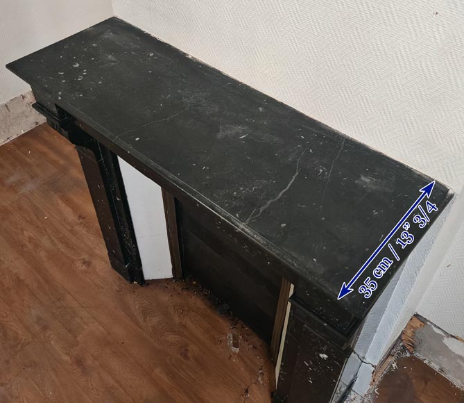 Napoleon III style mantel with black speckled marble modillions Napoleon III style mantel with black speckled marble modillions-8