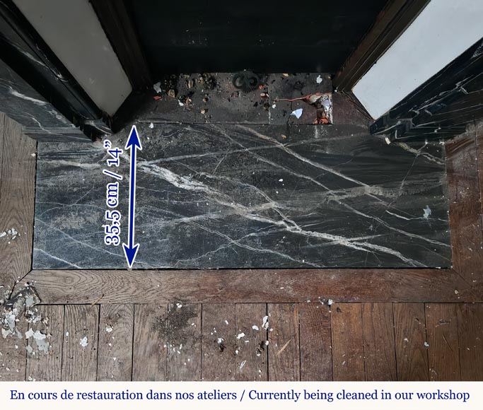 Napoleon III style mantel with black Marquina marble modillions Napoleon III style mantel with black Marquina marble modillions-8