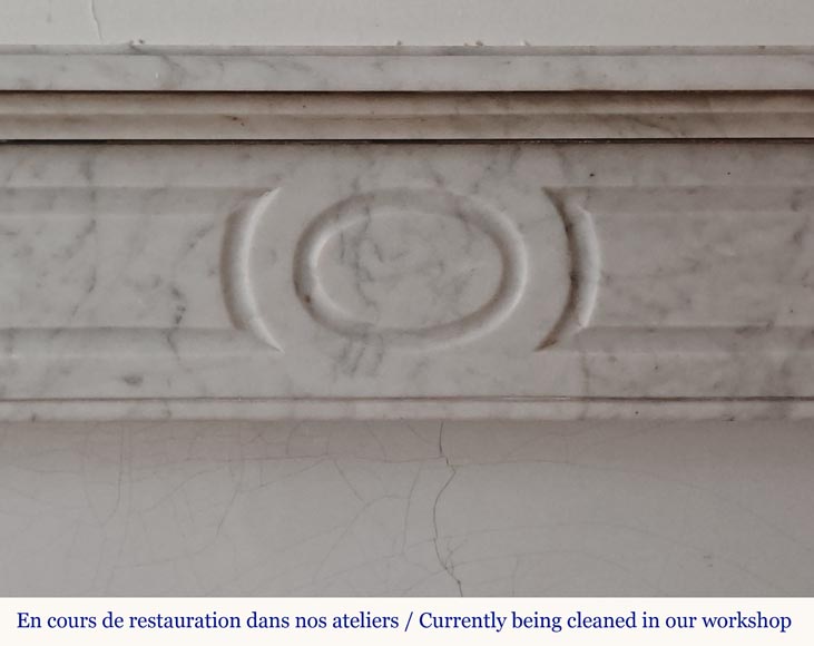 Carrara marble Louis XV mantel in the Pompadour style Carrara marble Louis XV mantel in the Pompadour style-1