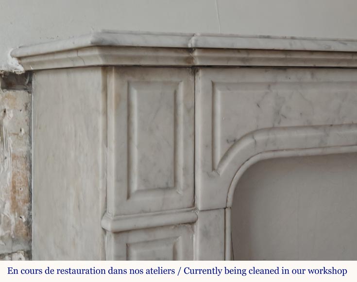 Carrara marble Louis XV mantel in the Pompadour style Carrara marble Louis XV mantel in the Pompadour style-3