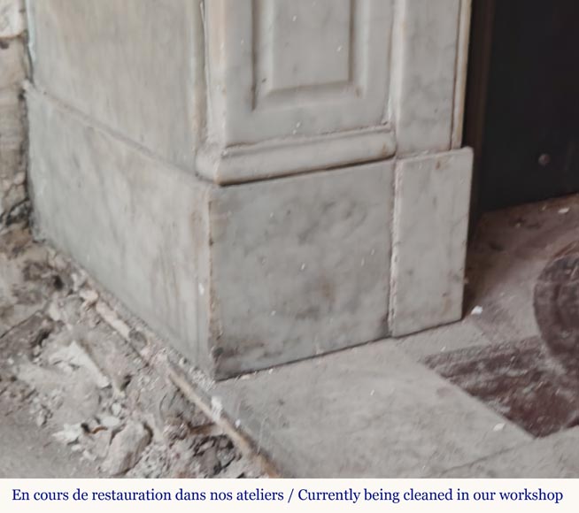 Carrara marble Louis XV mantel in the Pompadour style Carrara marble Louis XV mantel in the Pompadour style-4