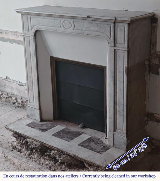 Carrara marble Louis XV mantel in the Pompadour style Carrara marble Louis XV mantel in the Pompadour style-5