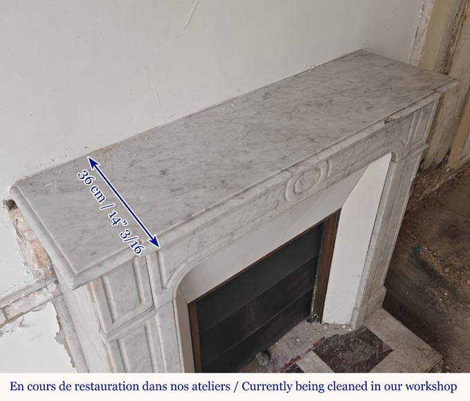 Carrara marble Louis XV mantel in the Pompadour style Carrara marble Louis XV mantel in the Pompadour style-8