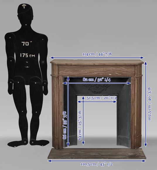 Small fireplace in Lunel marble Small fireplace in Lunel marble-11