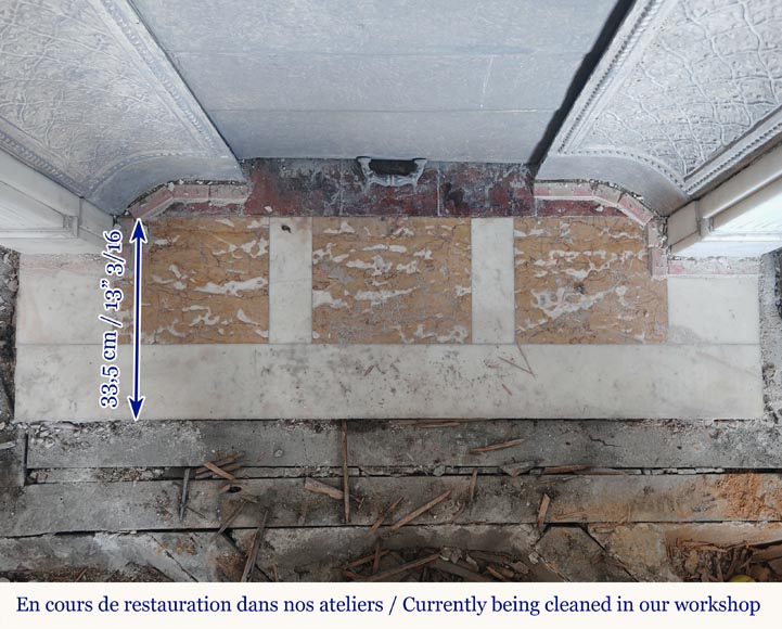 Louis XVI style mantel in semi-statuary marble decorated with a pearl motif Louis XVI style mantel in semi-statuary marble decorated with a pearl motif-9