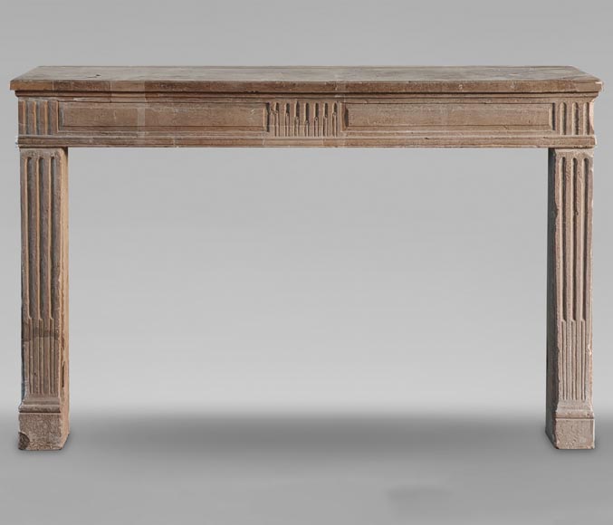 Louis XVI style stone mantel decorated with fluting Louis XVI style stone mantel decorated with fluting-0