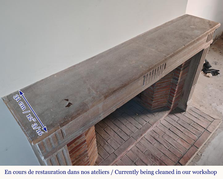 Louis XVI style stone mantel decorated with fluting Louis XVI style stone mantel decorated with fluting-7